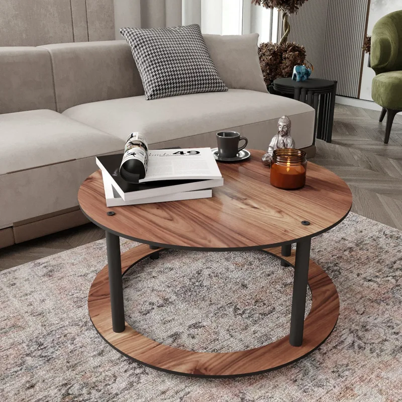 Τραπεζάκι Σαλονιού Hole Round - Walnut 282Ptr1508 (Φ70)