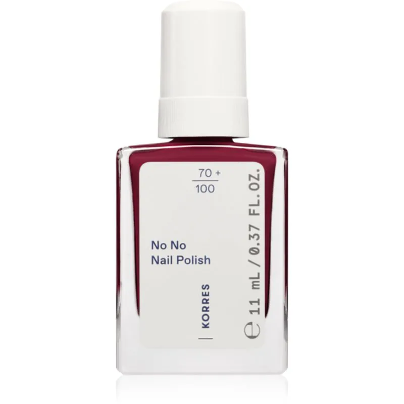 Korres No No Nail Polish περιποιητικό βερνίκι νυχιών απόχρωση 59 Burgundy Red 11 ml
