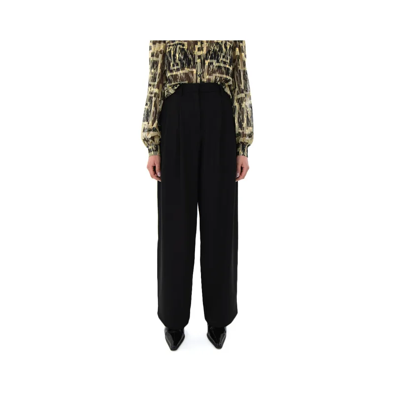 Παντελόνια Black N Black HIGH WAIST WIDE LEG PANTS WOMEN BLACK BLACK