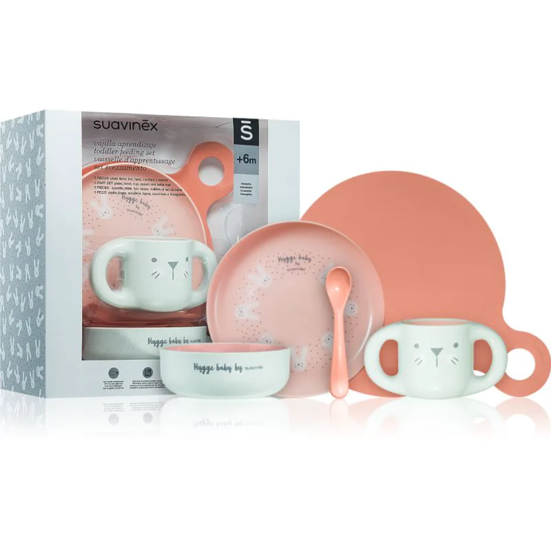 Suavinex Hygge Toddler Feeding Set σετ φαγητού για παιδιά 6 m+ Ροζ