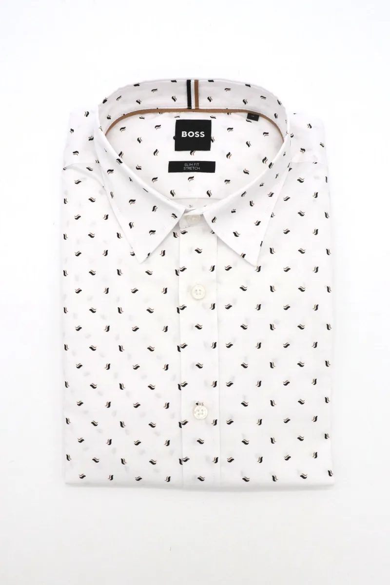 BOSS ΠΟΥΚΑΜΙΣΟ SLIM FIT C-ROAN-KENT-C1-243 ΜΠΕΖ