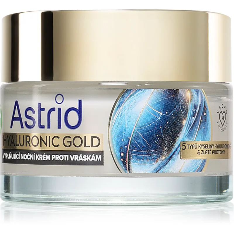 Astrid Hyaluronic Χρυσό κρέμα νύχτας ενάντια στις ρυτίδες με πρωτεϊνες 50 ml