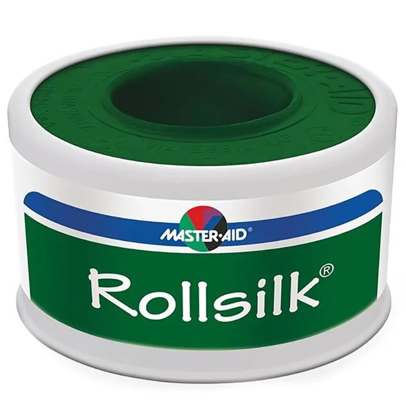 Master Aid Rollsilk Adhesive Bandage Tape 5m x 2.5cm Αυτοκόλλητη Μεταξωτή Επιδεσμική Ταινία σε Άσπρο Χρώμα 1 Τεμάχιο