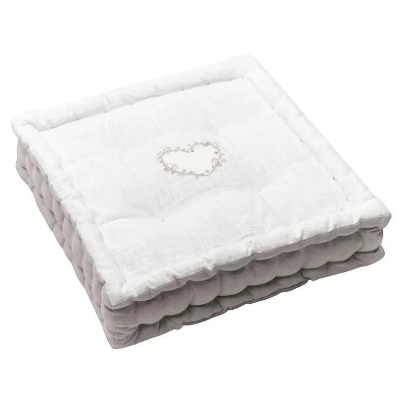 Μαξιλάρια Today Coussin de sol Charme blanc brodé