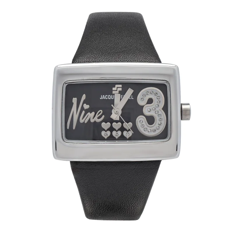 JACQUES FAREL Βlack Leather Strap FFF1010