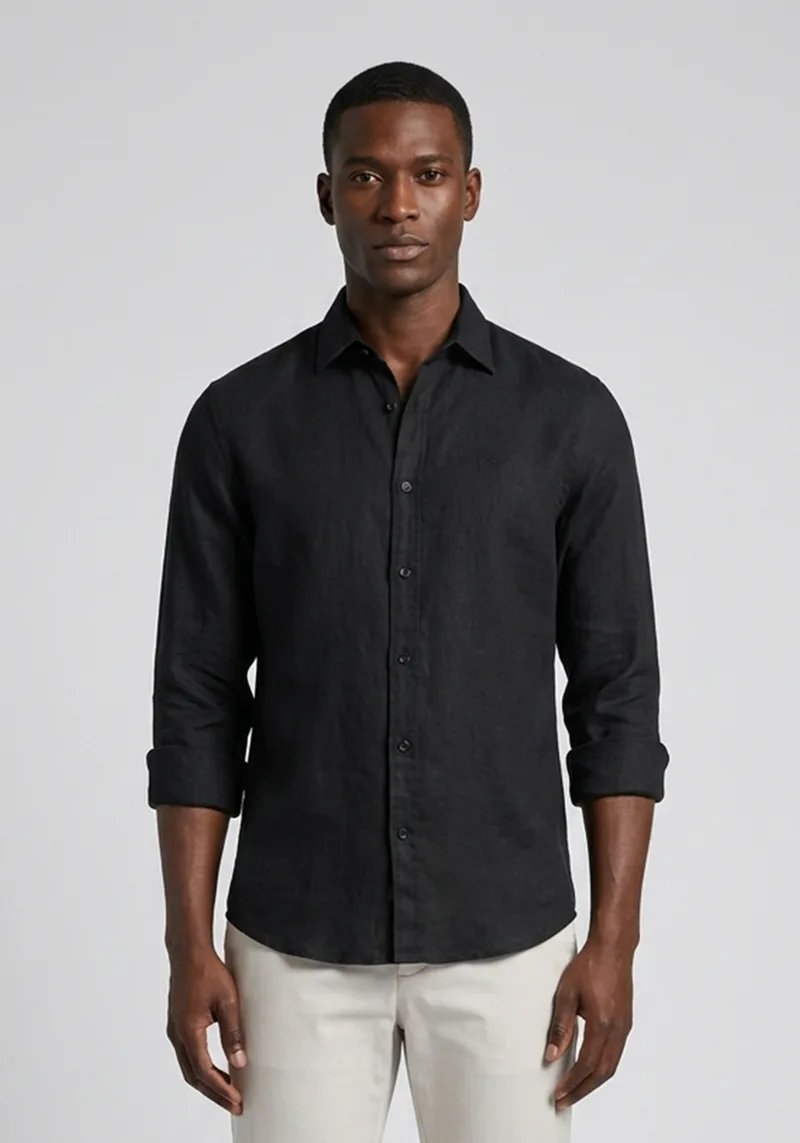 BOSS Λινό Πουκάμισο Relegant - 50567579 001 Black