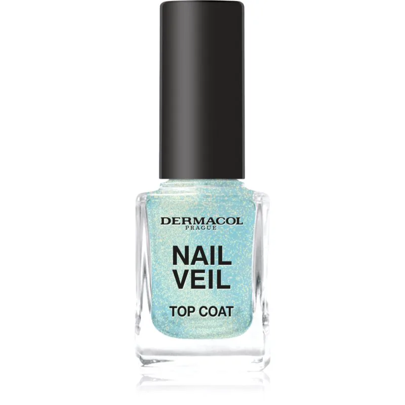 Dermacol Nail Veil τοπ βερνίκι νυχιών αστραφτερό απόχρωση Sparkling Ocean 11 ml