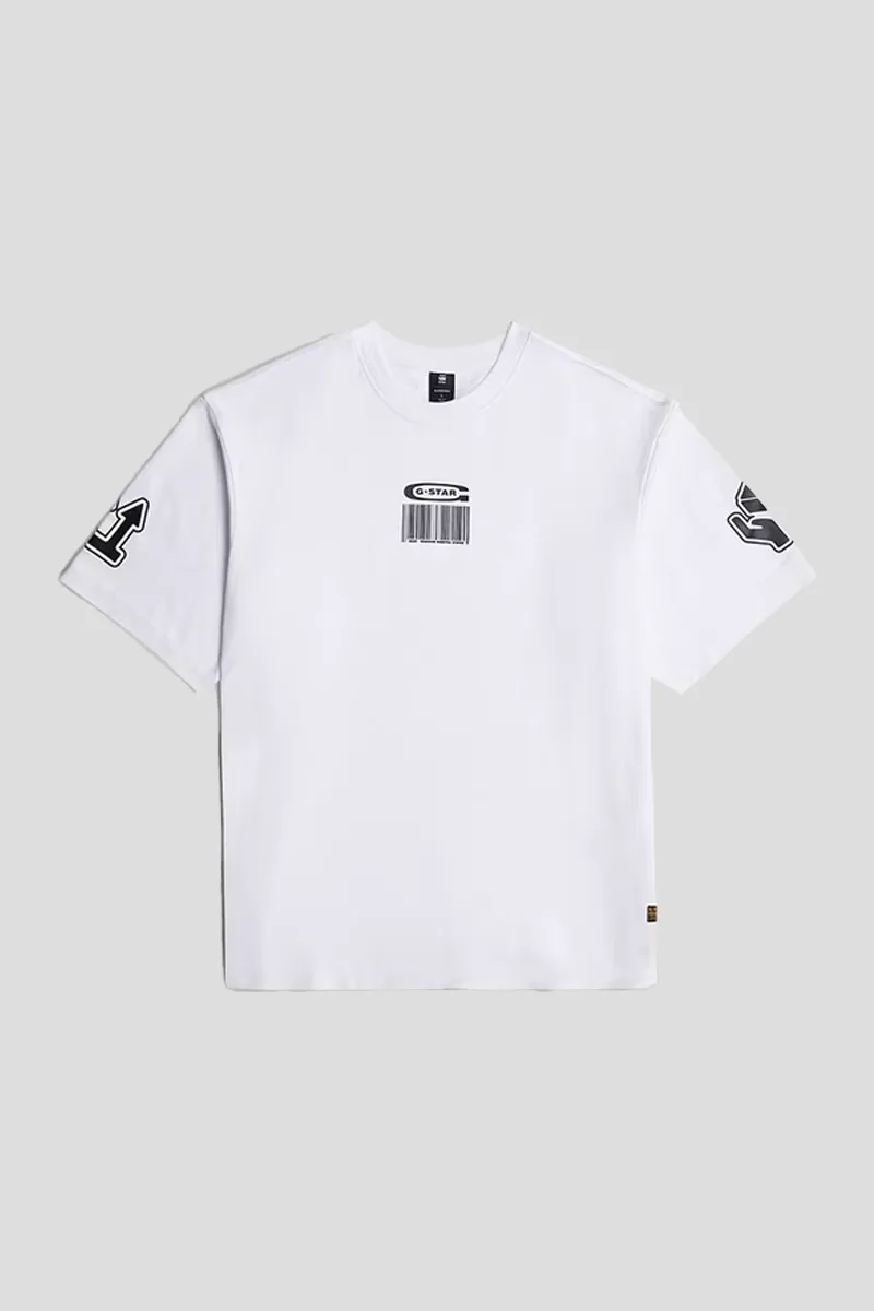 G-STAR Ανδρικό Λευκό Barcode Boxy T-Shirt