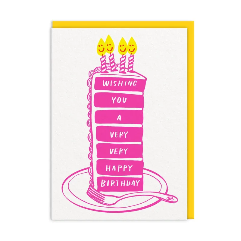 Happy Birthday Cards-Birthday Cake Slice