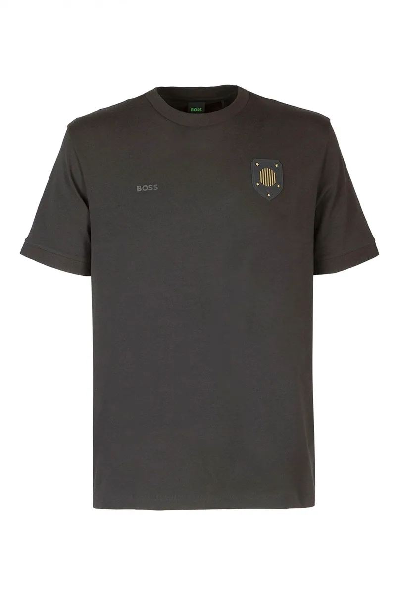 BOSS ATHLEISURE T-SHIRT TS_BB BC LUX TEE ΜΑΥΡΟ