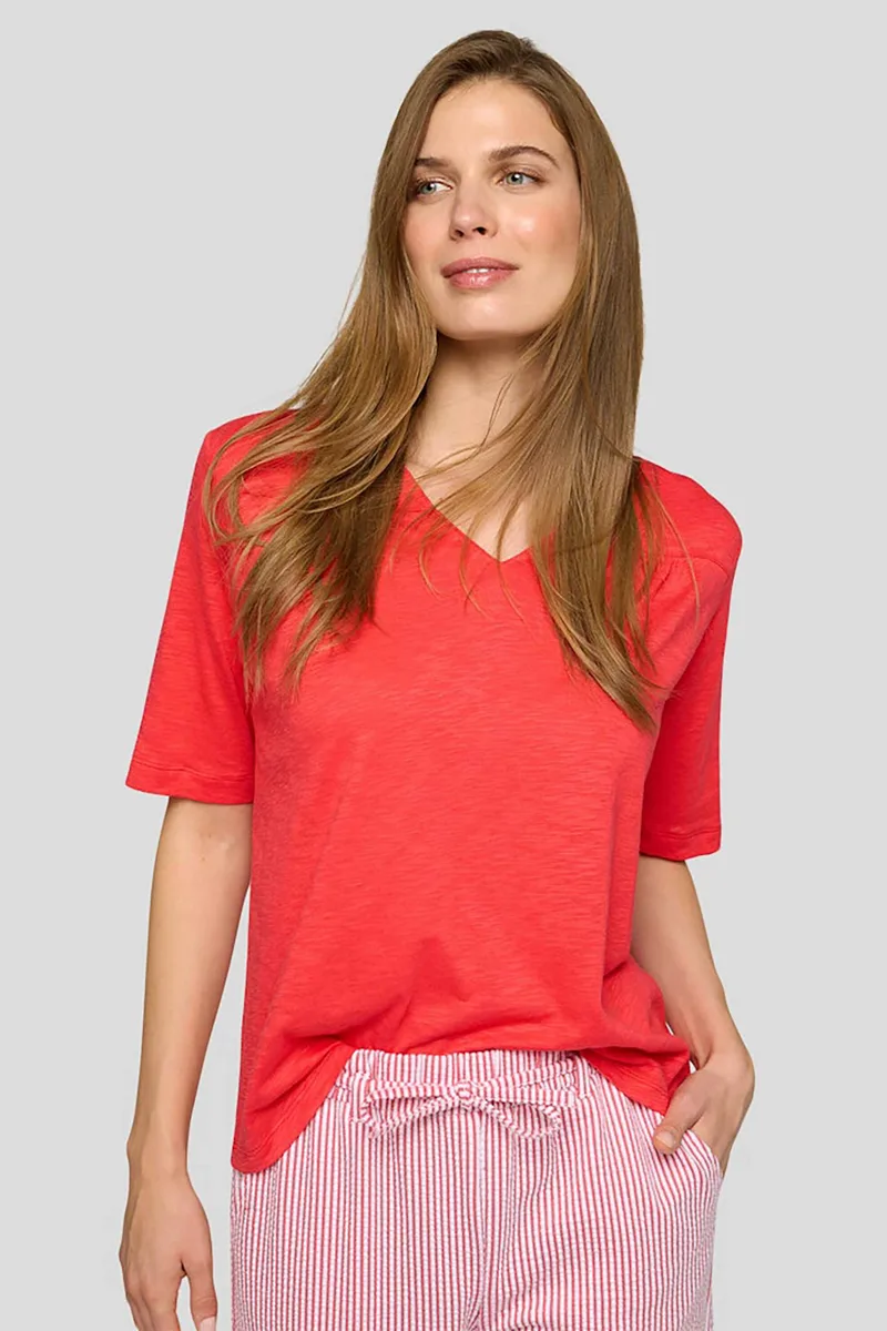 Rabe γυναικείο T-shirt μονόχρωμο - 56-124322 Κοραλί