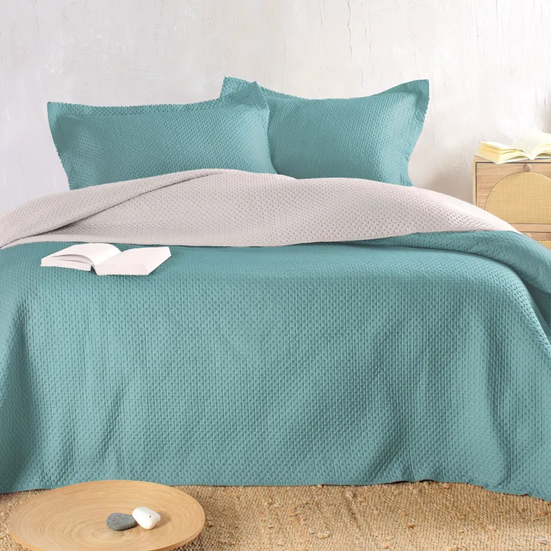 Κουβερλί Υπέρδιπλο (Σετ 230x250) 2 Όψεων Rythmos Allure Petrol-Beige