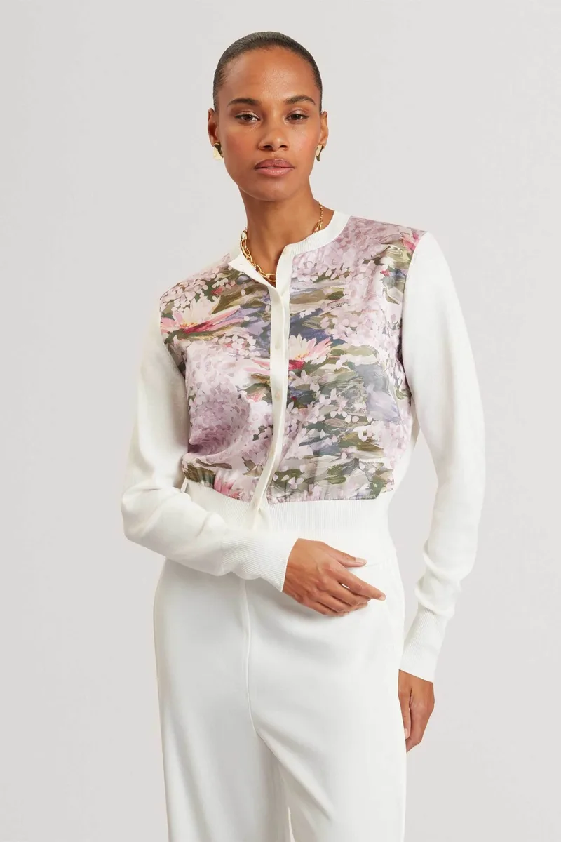 Ted Baker γυναικεία ζακέτα με floral σχέδιο "Sisilia" - 284159 Εκρού