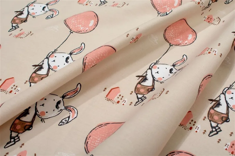 Σεντονάκι Λίκνου bebe Floating Bunny 714 80x110 Beige-Salmon