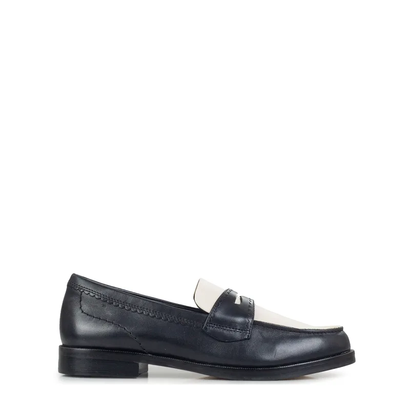 Μοκασίνια-Μπαλαρίνες γυναικείες Clarks Μαύρο-Off White 26181270 Straven Edge 100