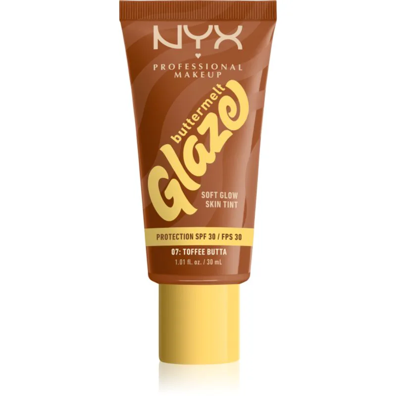NYX Professional Makeup Buttermelt Glaze λαμπρυντικό υγρό τονισμού SPF 30 απόχρωση 07 toffee Butta ml