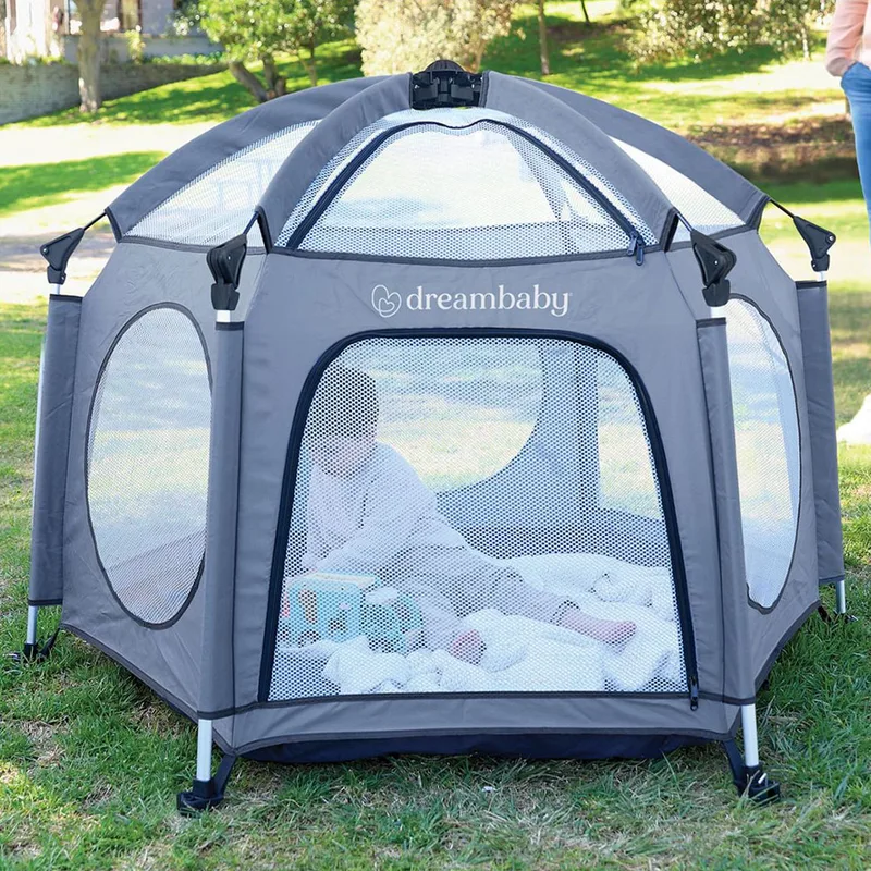 Πάρκο Με Κάλυμμα UV Dreambaby Blue/Gray BR78585
