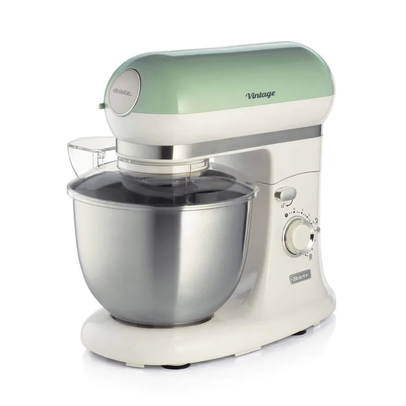 Πλανητικό μίξερ Ariete VINTAGE 1588/04, 2400W, 5,5 l, 7 ταχύτητες, Pulse, ρετρό σχεδιασμός, αντιολισθητικά πόδια, Λευκό/Πράσινο