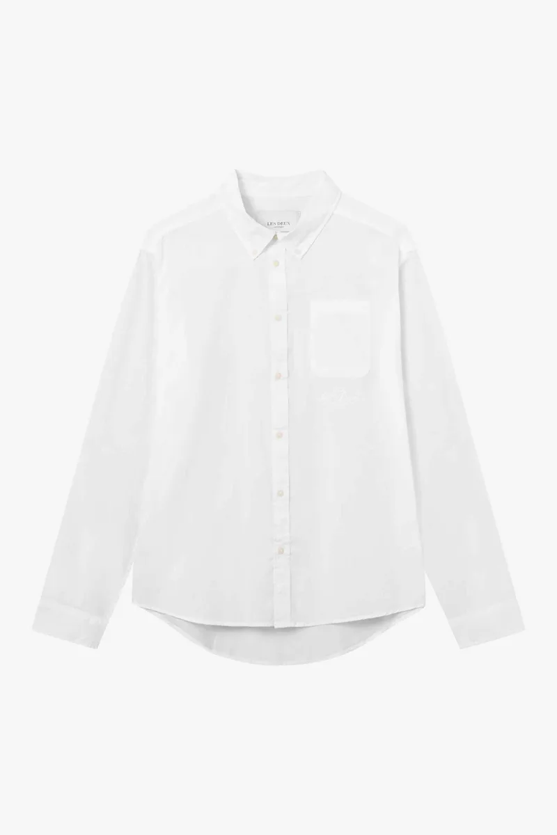 Les Deux ανδρικό πουκάμισο button down Regular Fit "Louis Light Oxford Shirt 2.0" - LDM410149 Λευκό