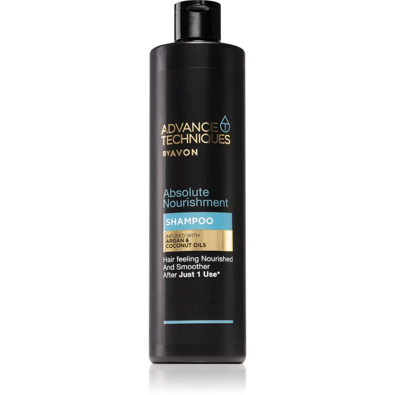 Avon Advance Techniques Absolute Nourishment θρεπτικό σαμπουάν με μαροκινό αργανέλαιο για όλους τους τύπους μαλλιών 400 ml