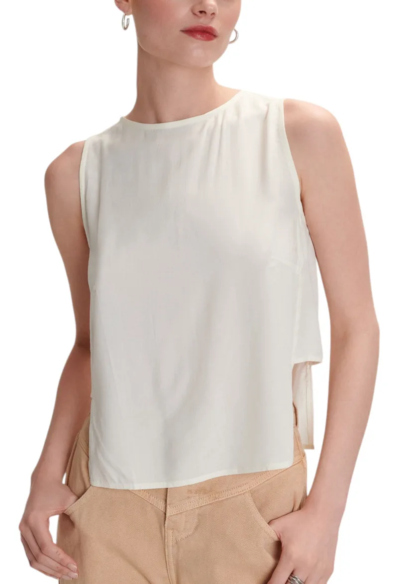Top Ale Αμάνικο Ασύμμετρο 8921027-OFF WHITE Γυναικείο