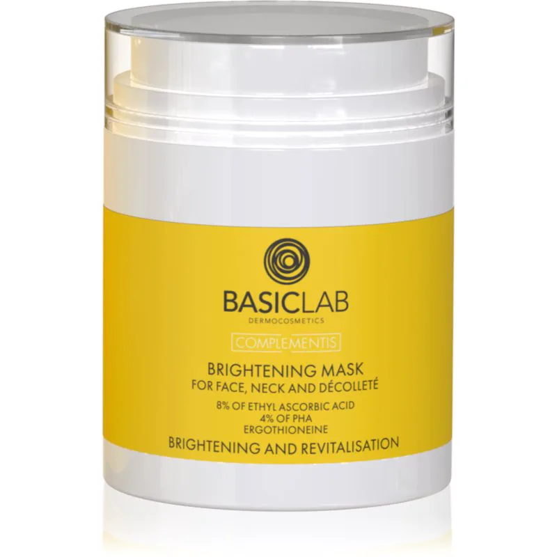 BasicLab Dermocosmetics Complementis λαμπρυντική μάσκα για εξασθενημένη, μη ενοποιημένη επιδερμίδα 50 ml