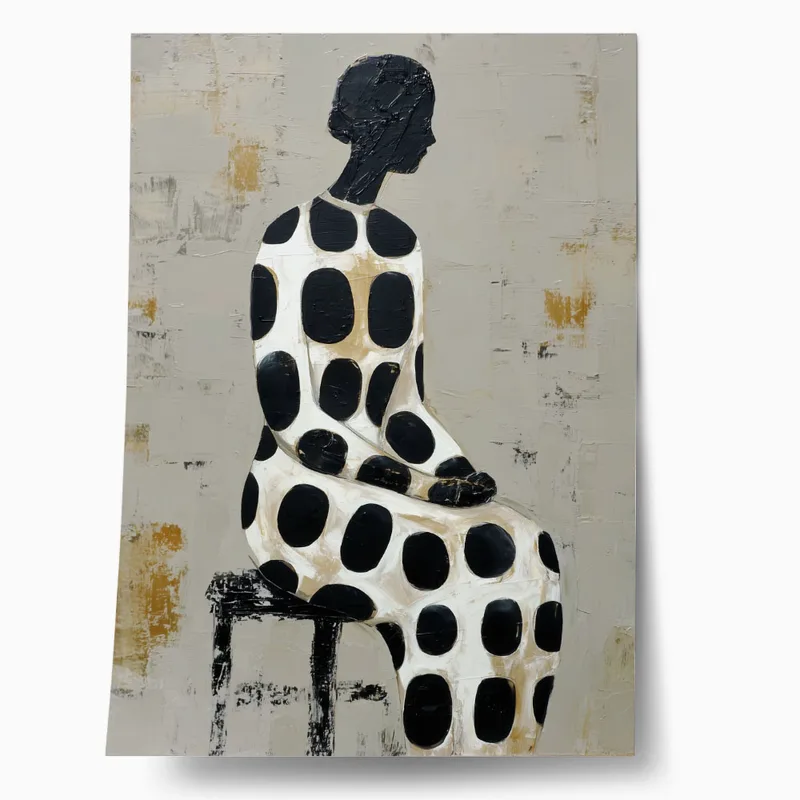 Poster AFROCENTRIC WOMAN SITTING GRAY