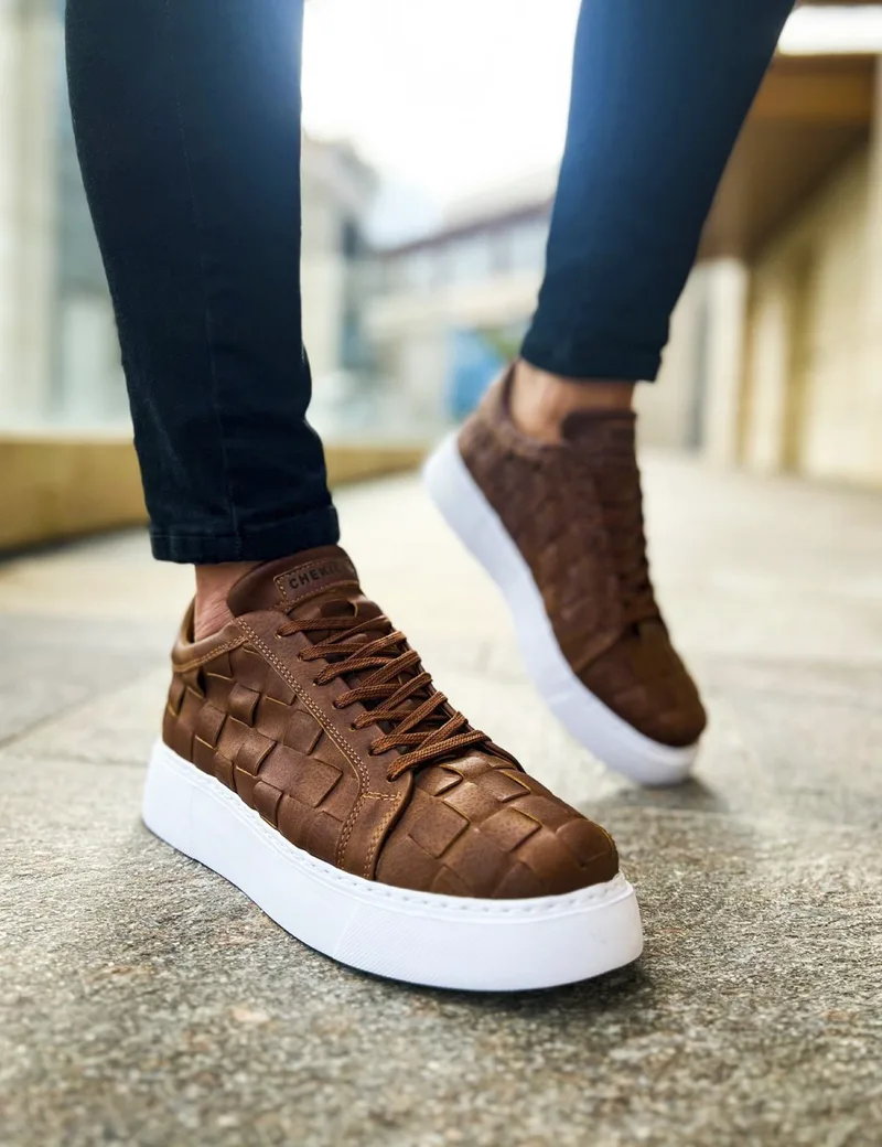 Ανδρικά ταμπά καπιτονέ sneakers δερματίνη CH209T