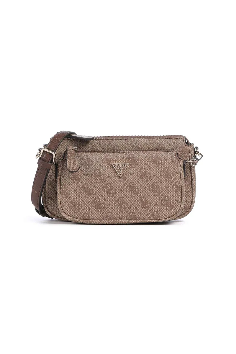 Guess γυναικεία τσάντα ώμου/crossbody με all-over logo print "Noelle II" - HWBG9672710 Καφέ