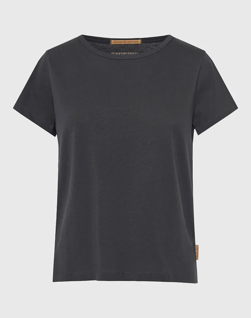 FUNKY BUDDHA T-Shirts FBL013-103-04-ANTHRACITE DarkSlateGrey