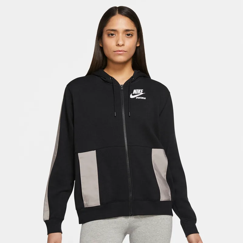 NIKE SPORTSWEAR HERITAGE FULL-ZIP HOODIE ΜΑΥΡΟ