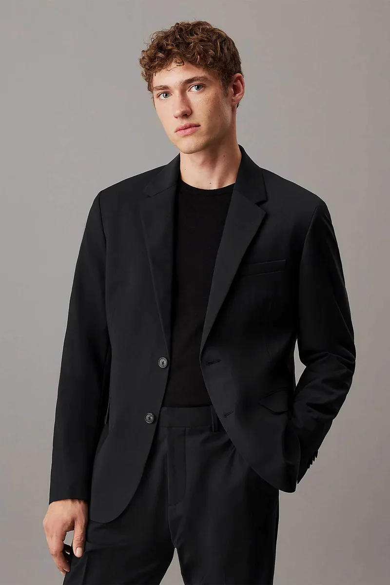Calvin Klein ανδρικό σακάκι από μαλλί Slim Fit - LV040EM591 Μαύρο