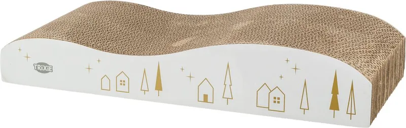 ΝΥΧΟΔΡΟΜΙΟ ΓΑΤΑΣTRIXIE XMAS SCRATCHING WAVE ΛΕΥΚΟ ΧΡΥΣΟ (43,5X8X20 CM)