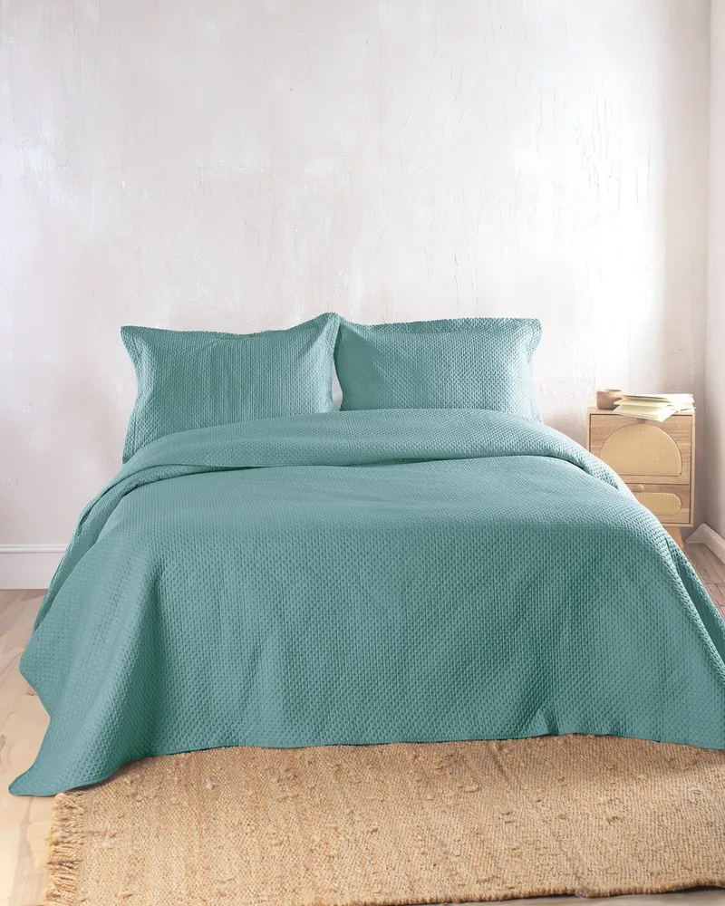 Σετ Κουβερλί King Size 3 Τεμαχίων Rythmos Allure Πετρόλ 240x250