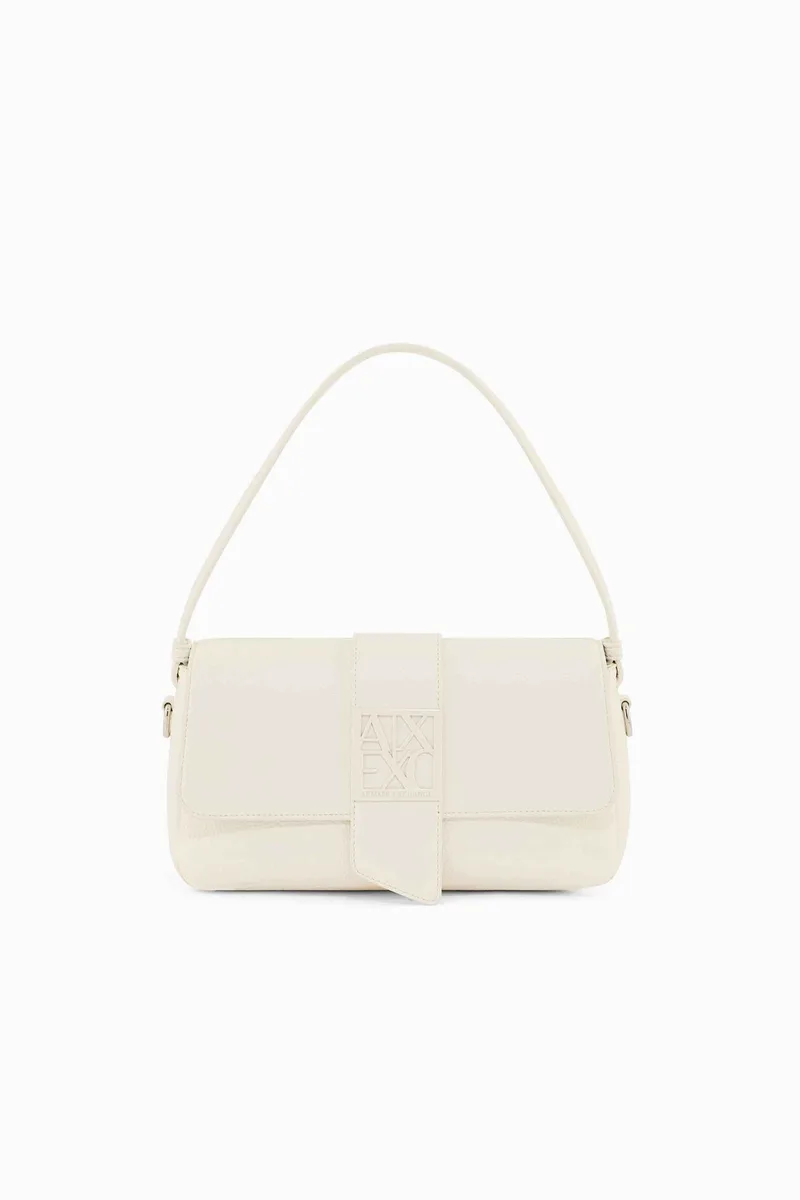 Armani Exchange γυναικεία τσάντα ώμου με ανάγλυφο λογότυπο - XW002592AF11902 Υπόλευκο