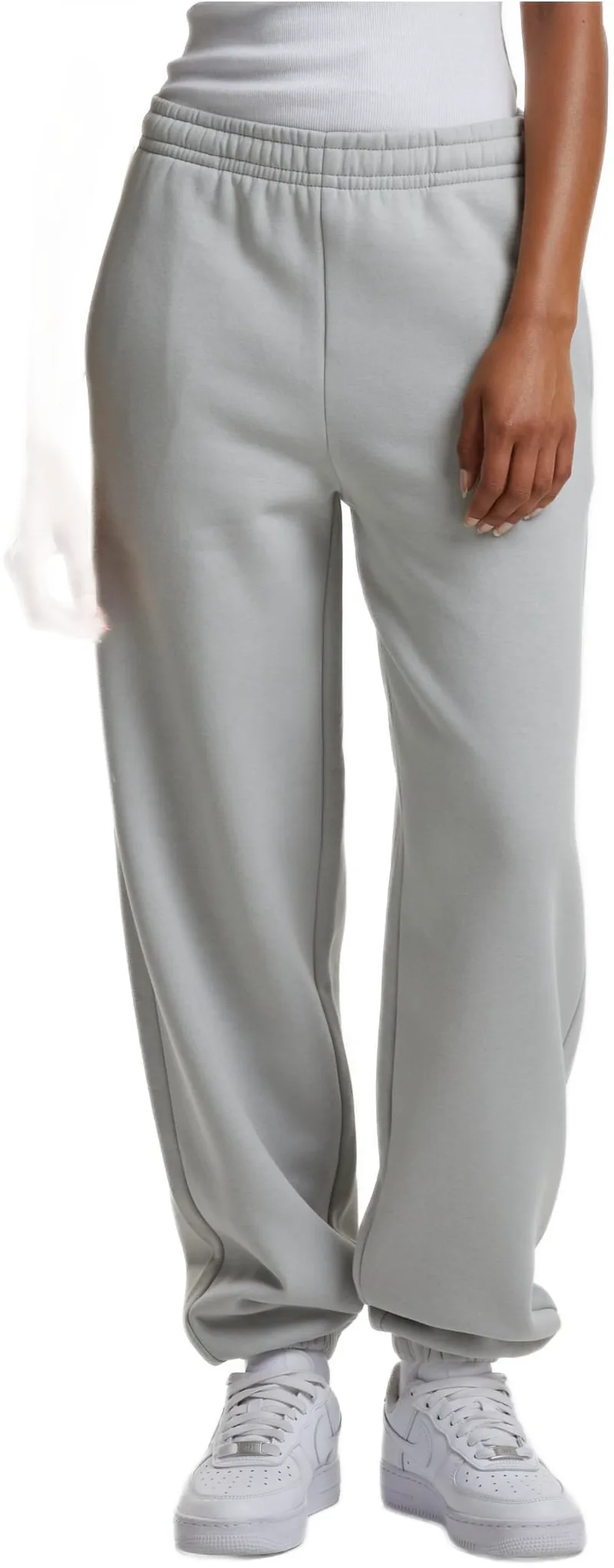 Ladies Fluffy Sweatpants Urban Classics TB7107-02946 lightasphalt