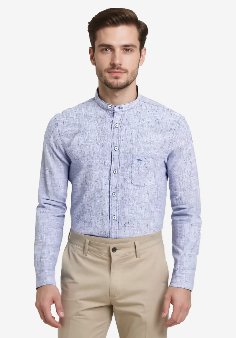 Fynch Hatton Πουκάμισο της σειράς Supersoft Linen - 1122 6038 6036 Light Blue
