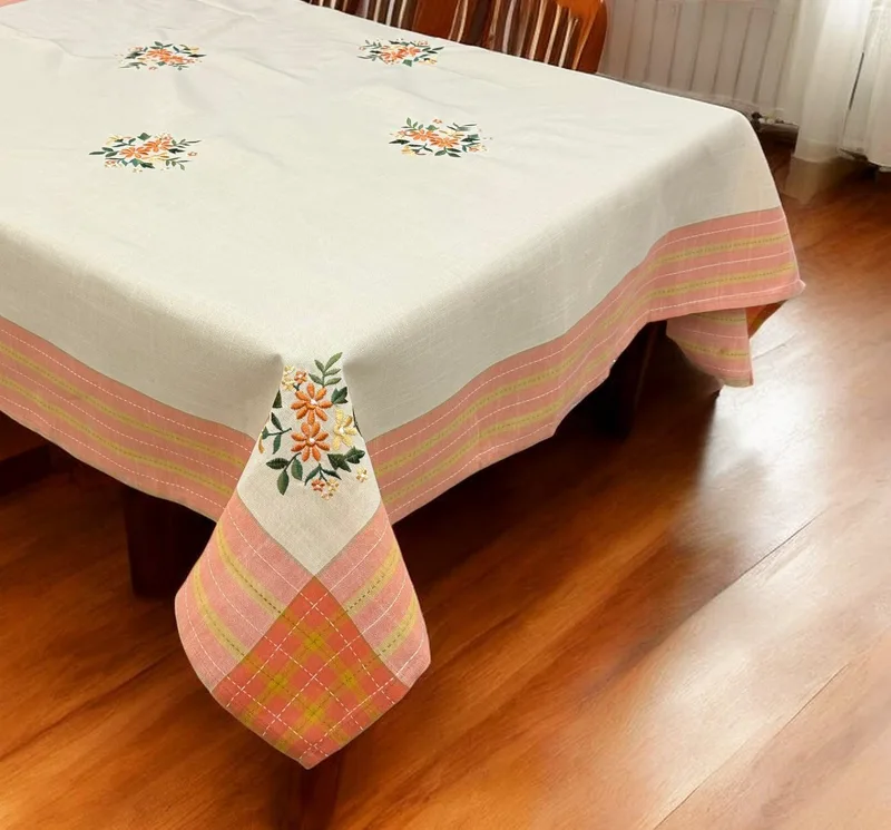 ΤΡΑΠΕΖΟΜΑΝΤΗΛΟ ΛΙΝΟ ΜΕ ΚΕΝΤΗΜΑ PICNIC 140Χ140 LINEAHOME