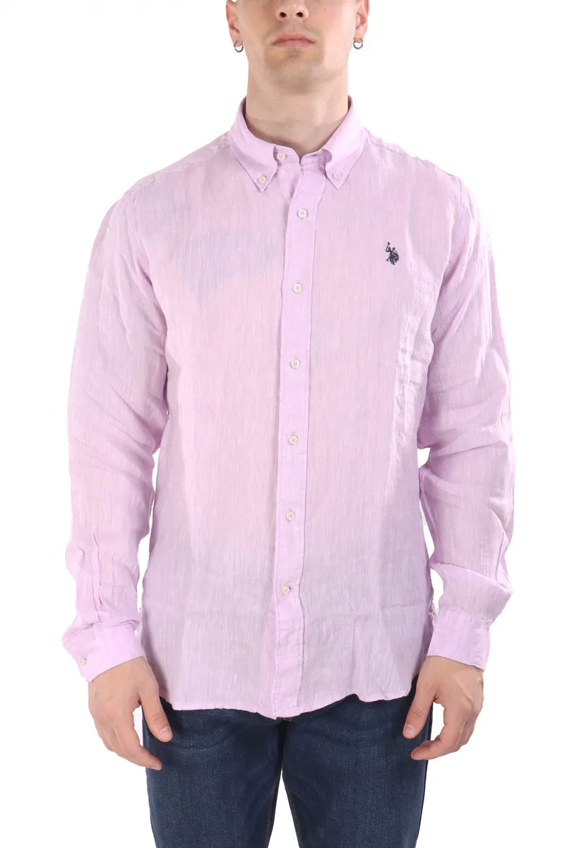 U.S.POLO ASSN ΠΟΥΚΑΜΙΣΟ BUTTON DOWN SLIM FIT ΛΙΝΟ ΡΟΖ