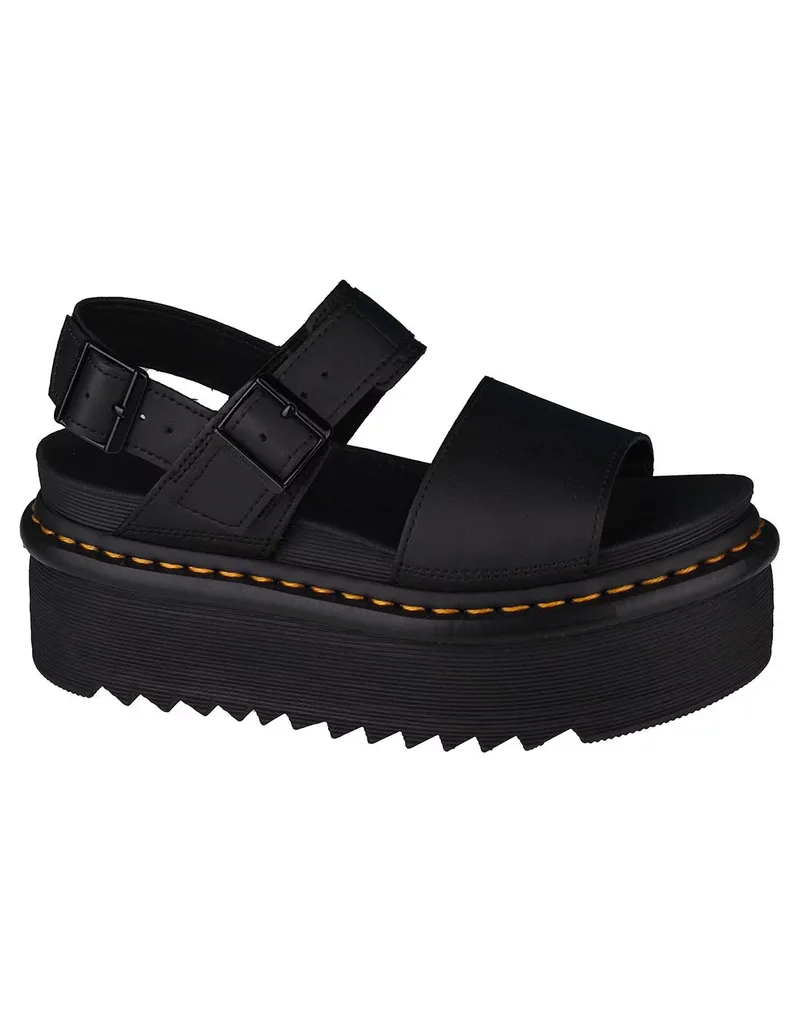 Dr. Martens Voss Quad Γυναικεία Σανδάλια Flatforms σε Μαύρο Χρώμα 26725001