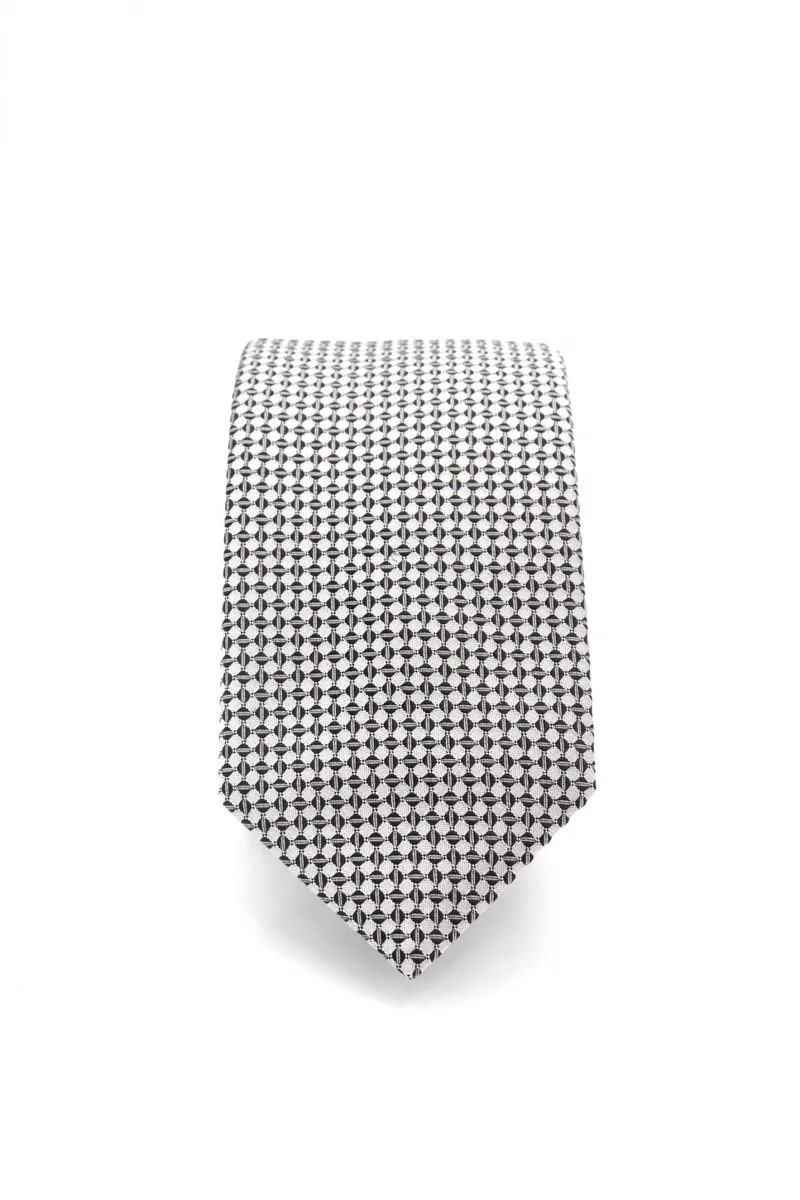 HUGO ΓΡΑΒΑΤΑ TIE CM 6 ΜΙΚΡΟΣΧΕΔΙΟ ΓΚΡΙ