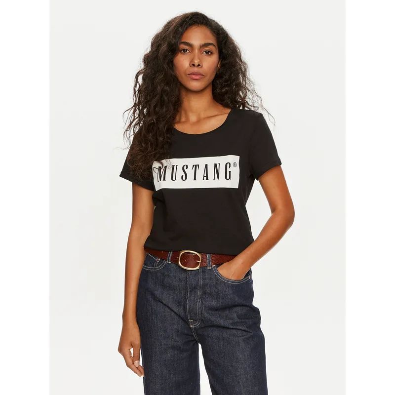 Mustang T-Shirt Alma 1013932 Μαύρο Regular Fit