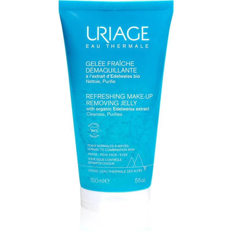 Uriage Eau Thermale Make-Up Removing Jelly δροσιστικό καθαριστικό τζελ για μικτή και λιπαρή επιδερμίδα 150 ml
