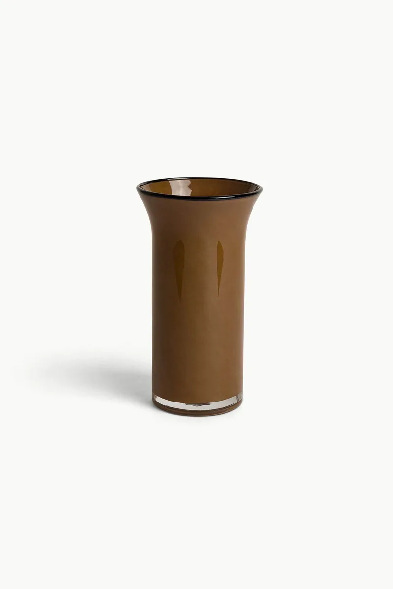 Coincasa διακοσμητικό γυάλινο βάζο 27 cm - 007493091 Καφέ
