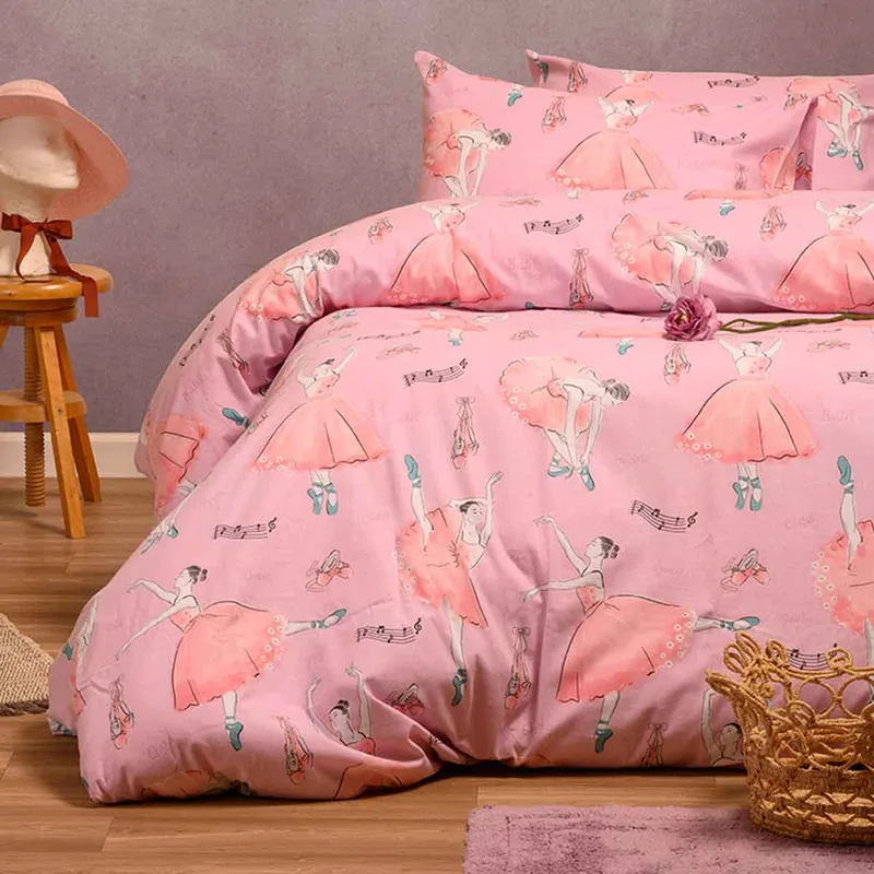 Φανελένια Παπλωματοθήκη Μονή (165x245) Melinen Winter Line Ballet Ροζ