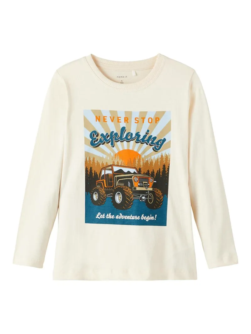 Μπλούζα αγόρι name it-13192751-WHITECAP GRAY-organic cotton