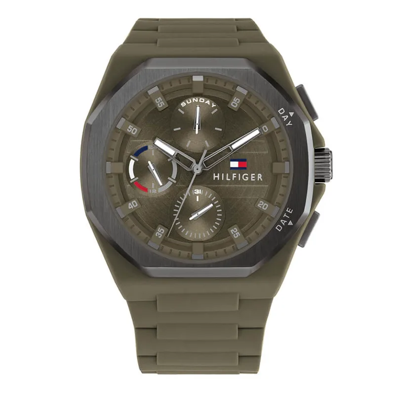 TOMMY HILFIGER Troy Khaki Silicone Strap 1792121