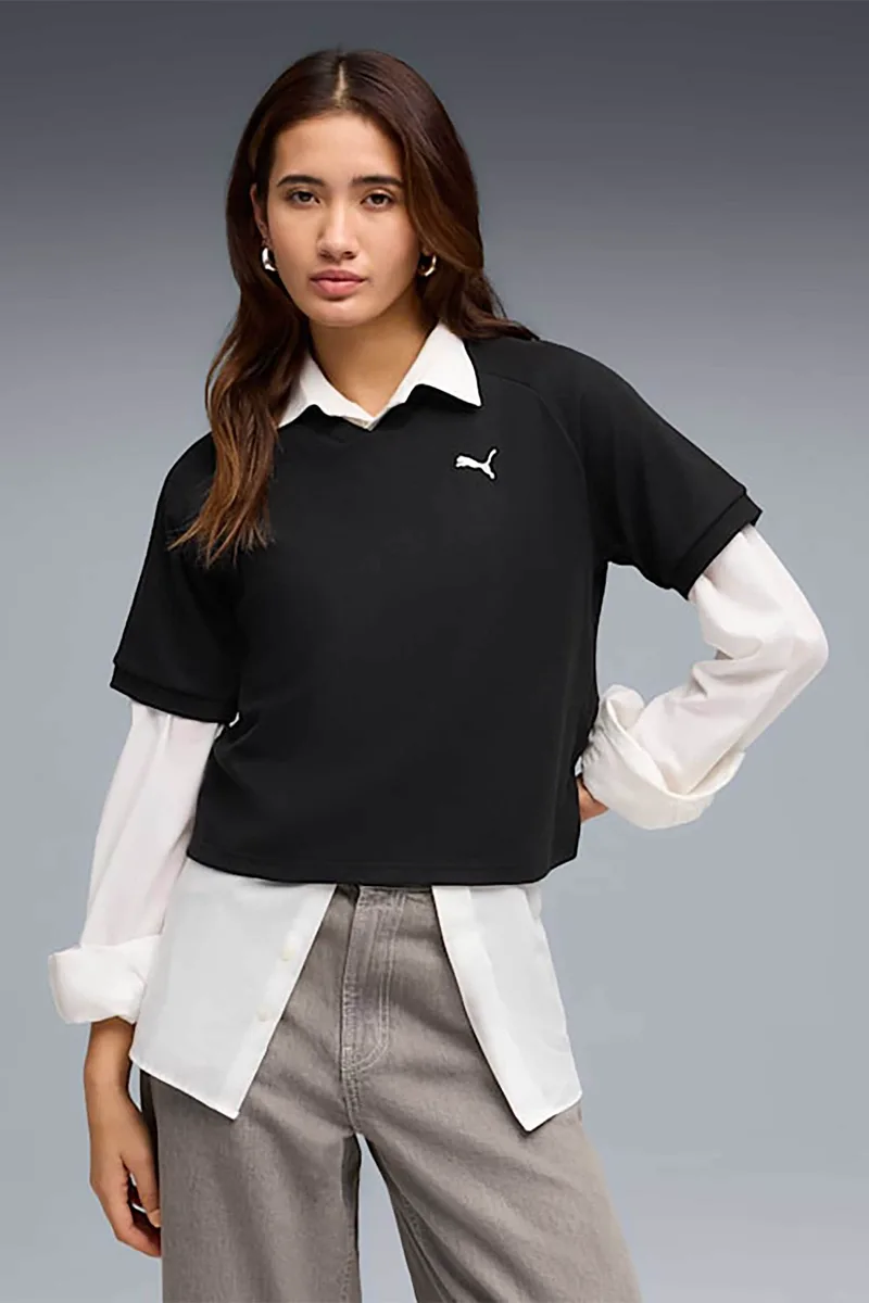 Puma γυναικείο T-shirt με λογότυπο Relaxed Fit "Puma Class" - 691872 Μαύρο