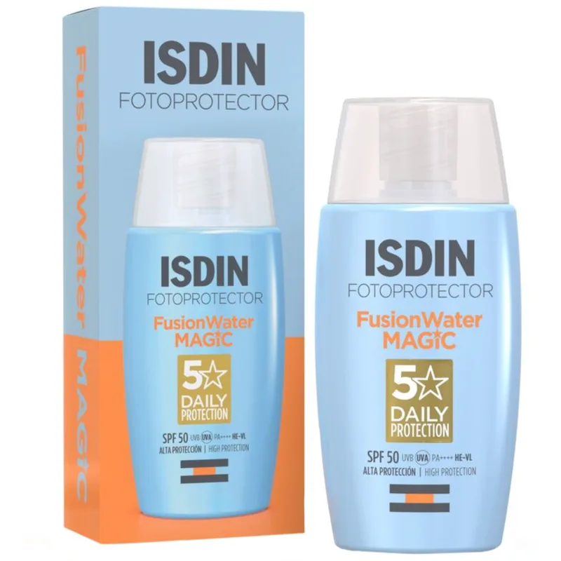 Isdin Fotoprotector 5 Daily Protection Fusion Water Magic Spf50 Αντηλιακό Προσώπου με Υψηλή Προστασία με Βάση το Νερό, με Μεταξένιο Αποτέλεσμα & με Ανάλαφρη Ύφη 50ml