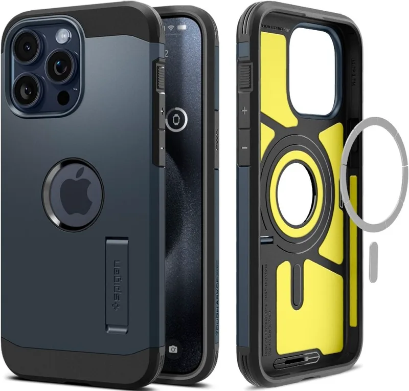 Spigen Tough Armor MagFit - Ανθεκτική Θήκη MagSafe Apple iPhone 15 Pro - Metal Slate (ACS06734)